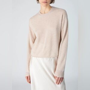 $350 NEW ATM Anthony Thomas Melillo Cashmere Pullover Sweater Soft Oatmeal Large